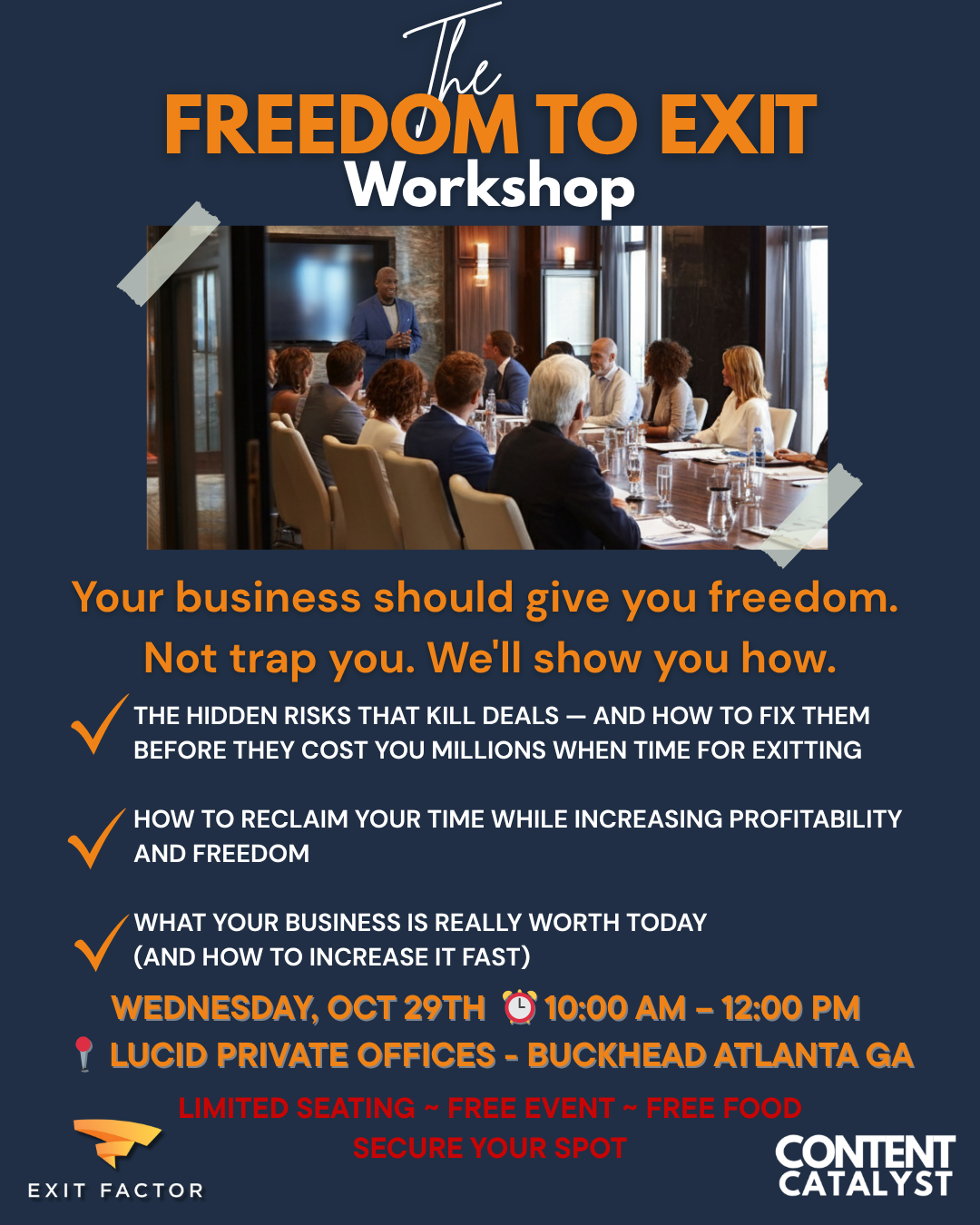 Freedom to Exit Workshop Flyer